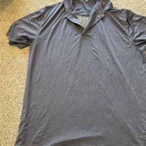 Peter Millar Navy Microdot Short Sleeve Polo